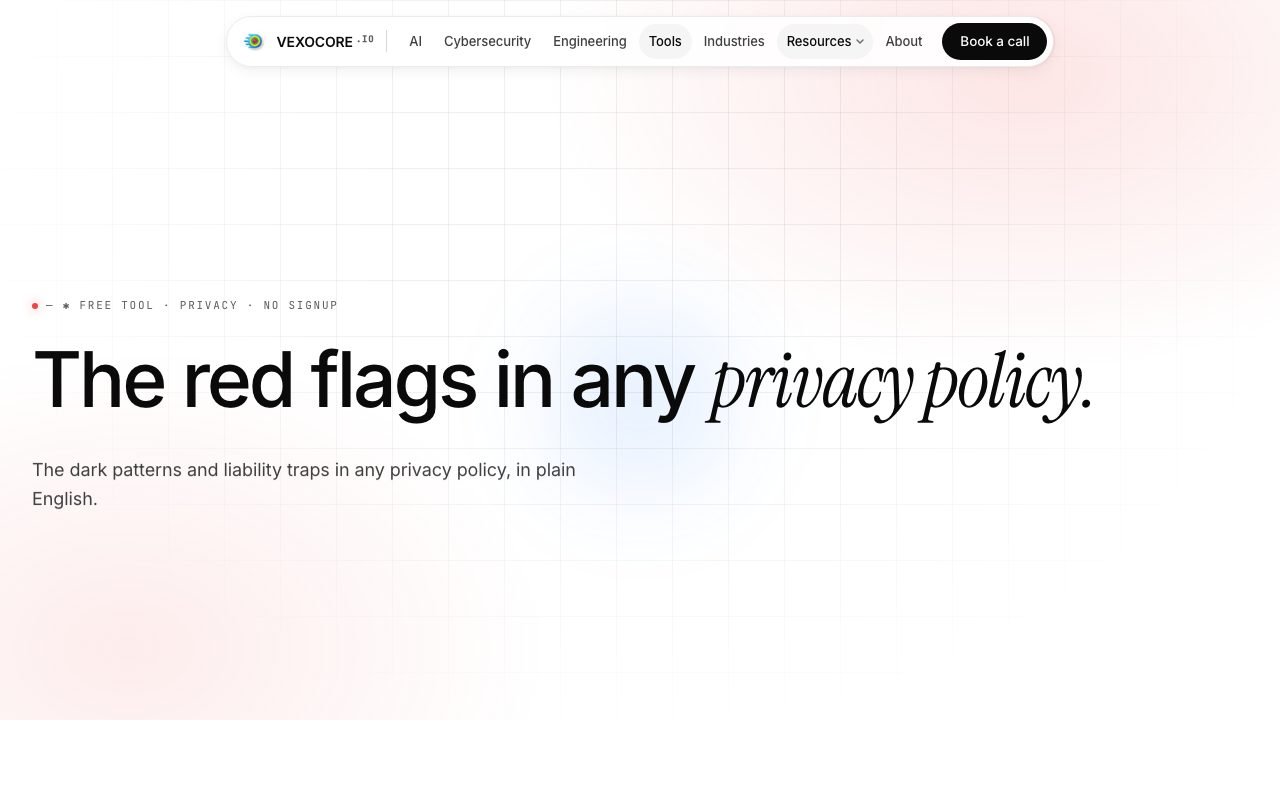 Privacy Policy Scanner screenshot
