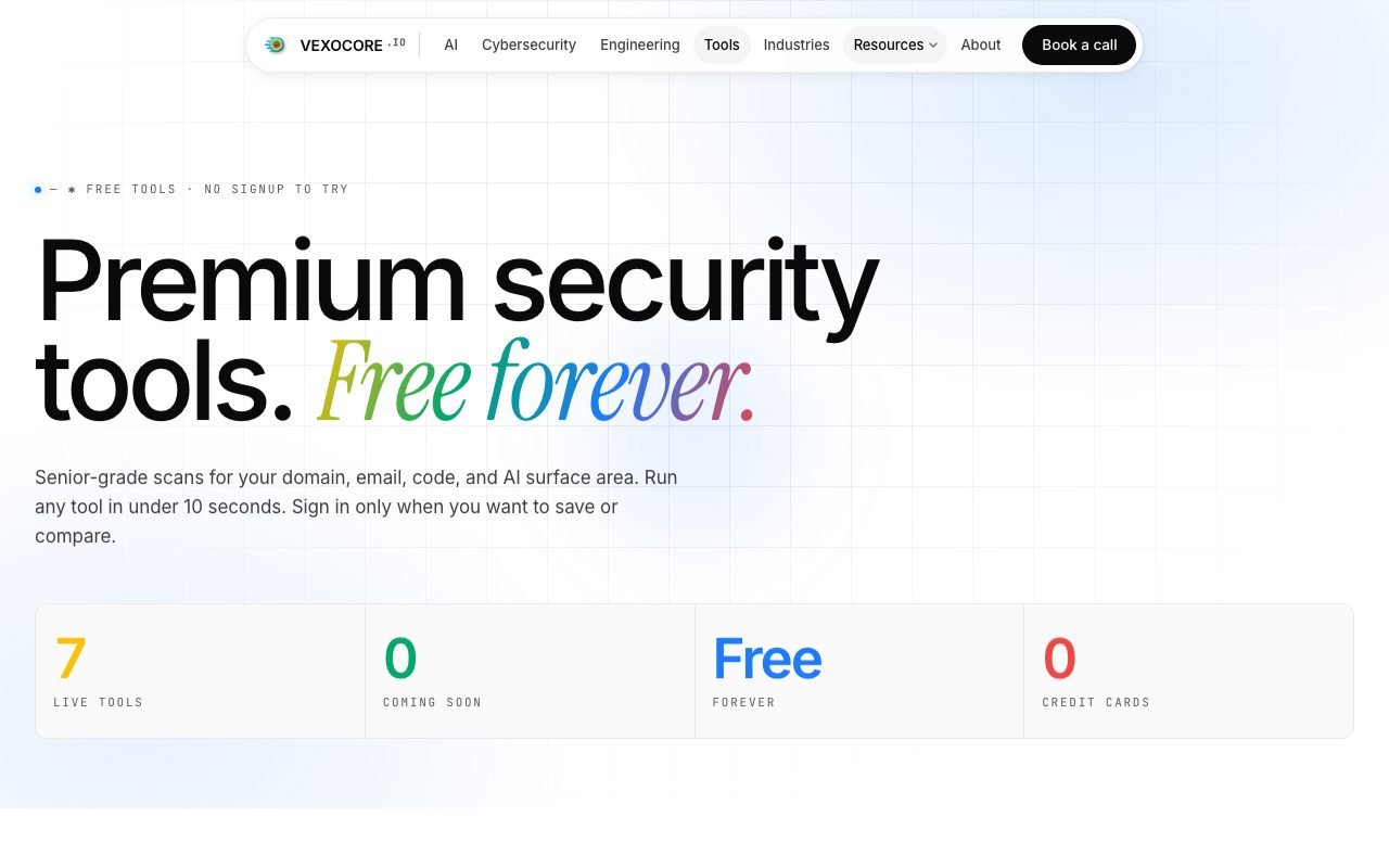 Free tools hub screenshot